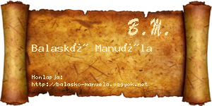 Balaskó Manuéla névjegykártya